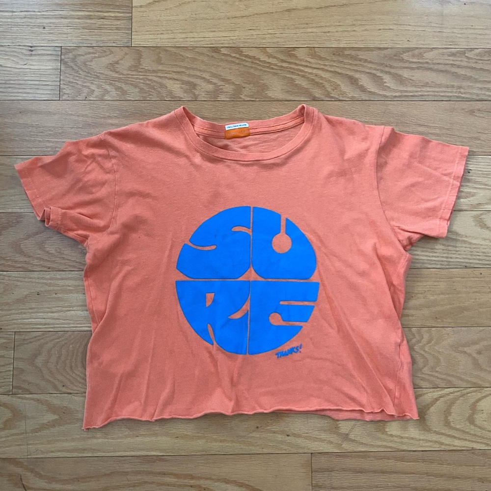 MOTHER Peach Top with Orange Tag